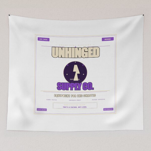 Item preview, Unhinged Supply Co Equipment For The Chaotic Funny Dark Humor Gift designed and sold by Mega-Shopping.