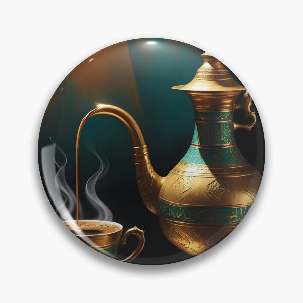 Item preview, Arabian Dallah Coffee Pot | Modern Desert Noir | Dark Fine Art Print designed and sold by GoldenVerseArt.