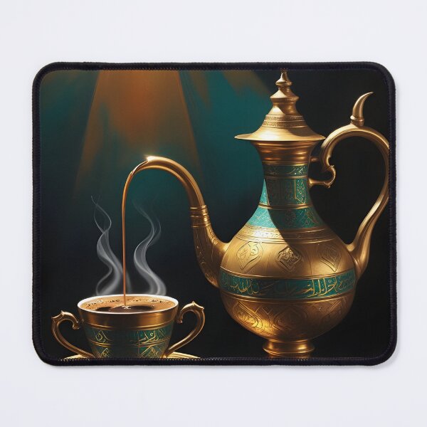 Item preview, Arabian Dallah Coffee Pot | Modern Desert Noir | Dark Fine Art Print designed and sold by GoldenVerseArt.