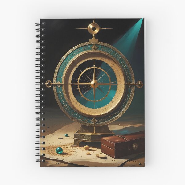 Item preview, Arabian Astrolabe Compass | Modern Desert Noir | Dark Fine Art Print designed and sold by GoldenVerseArt.