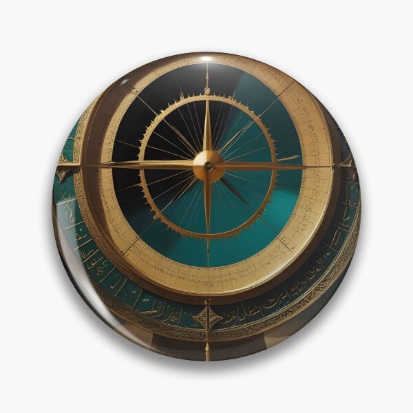 Item preview, Arabian Astrolabe Compass | Modern Desert Noir | Dark Fine Art Print designed and sold by GoldenVerseArt.