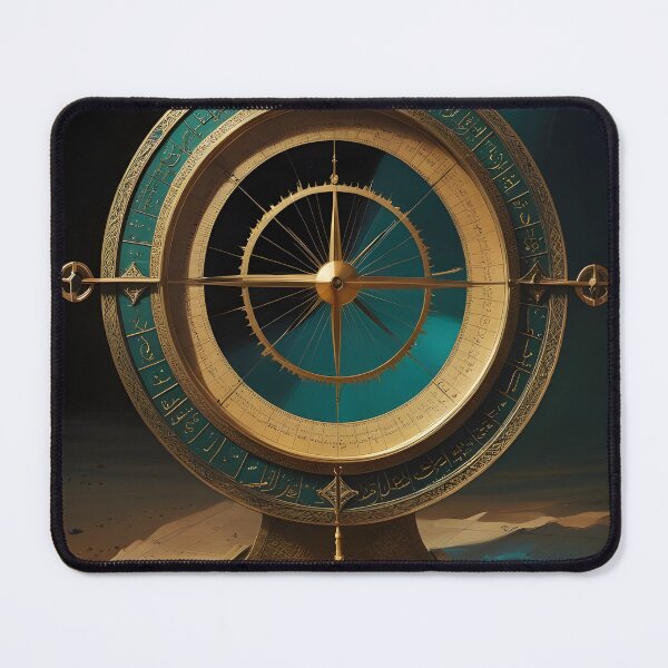 Item preview, Arabian Astrolabe Compass | Modern Desert Noir | Dark Fine Art Print designed and sold by GoldenVerseArt.
