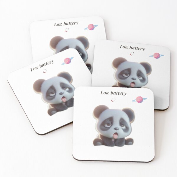 Item preview, Low Battery Panda Funny Tired Panda Meme Cute Exhausted Bear designed and sold by lunadesignsmoon.