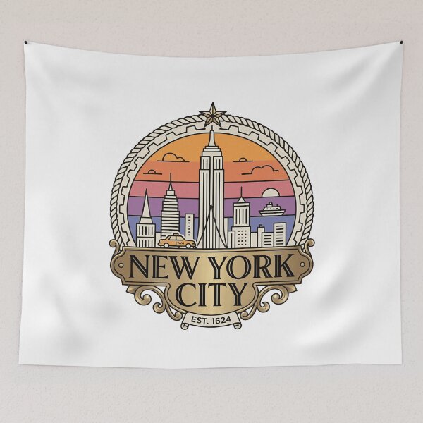 Item preview, Vintage New York City Skyline Retro Badge designed and sold by k3rstman1.