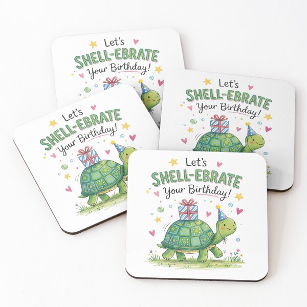 Item preview, Shellebrate Pun Happy Birthday Cute 3D Cartoon Turtle Gift designed and sold by LunaPixelStudio.