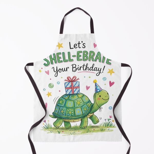 Item preview, Shellebrate Pun Happy Birthday Cute 3D Cartoon Turtle Gift designed and sold by LunaPixelStudio.