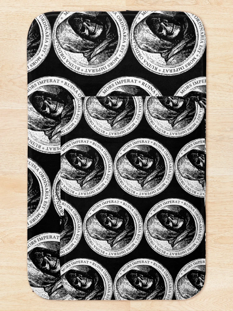 Thumbnail 5 of 6, Bath Mat, Collapse is Routine [white version] designed and sold by Subliminal Media.