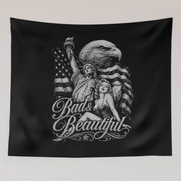 Item preview, Bad Beautiful Vintage American Eagle Statue Liberty Pin Up Woman Retro designed and sold by graphixpolash.