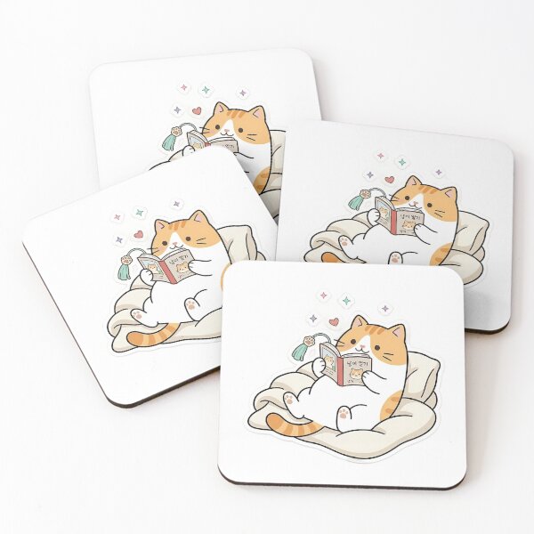 Item preview, Cute Orange Cat Reading Its Own Diary Memories Kawaii Illustration designed and sold by NoopnyangStudio.