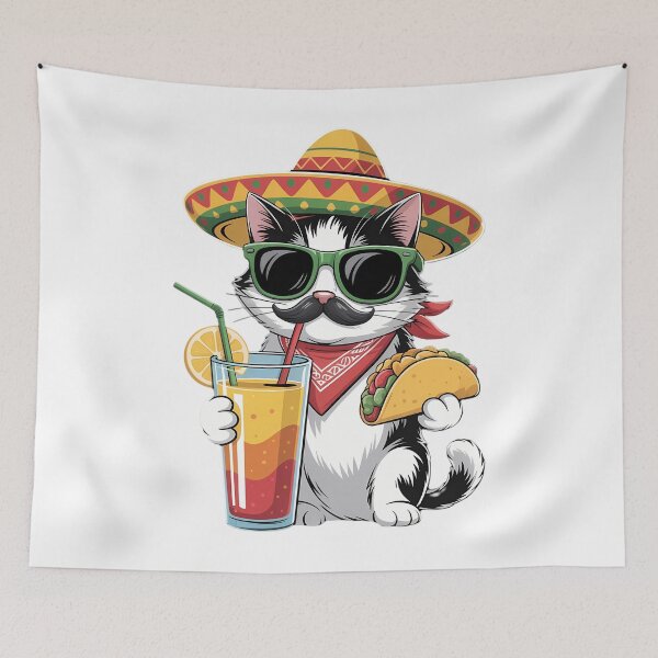 Item preview, Cinco De Mayo Cat Lovers Tacos Fiesta Humor Meow designed and sold by TrinaEspinoza.