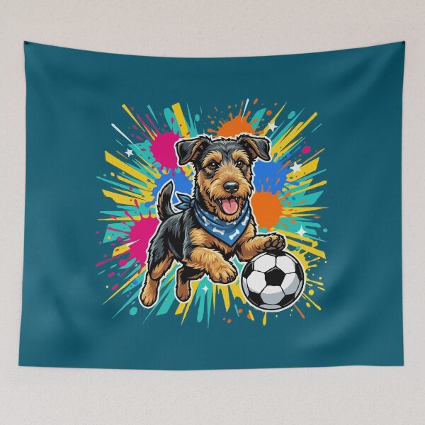 Item preview, Airedale Terrier Soccer Dog – Cute Football Puppy Gift for Dog Lovers designed and sold by The Real Life Symphony.