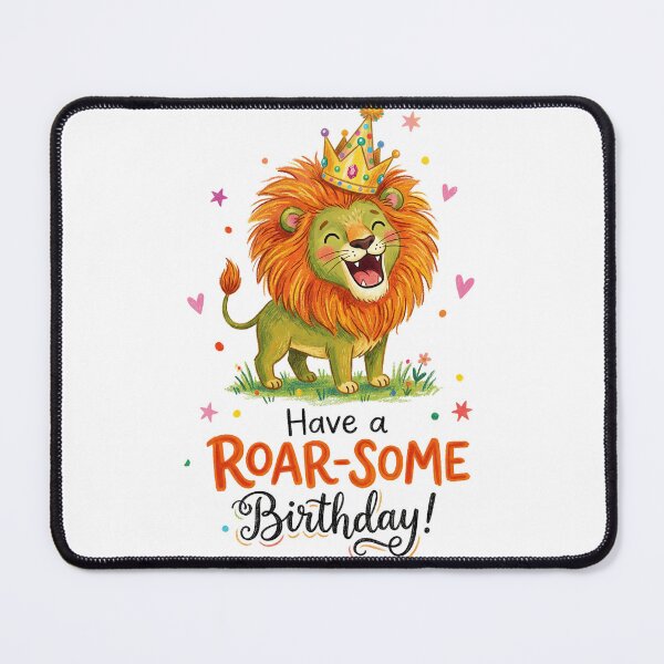 Item preview, Roarsome Pun Happy Birthday Cute 3D Cartoon Safari Lion Gift designed and sold by LunaPixelStudio.
