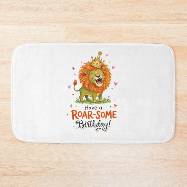 Item preview, Roarsome Pun Happy Birthday Cute 3D Cartoon Safari Lion Gift designed and sold by LunaPixelStudio.