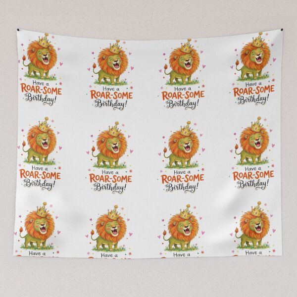 Item preview, Roarsome Pun Happy Birthday Cute 3D Cartoon Safari Lion Gift designed and sold by LunaPixelStudio.