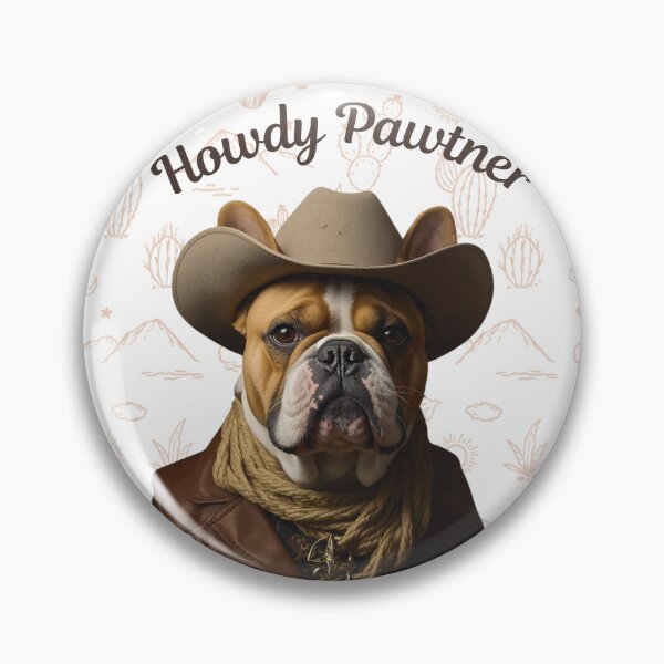 Item preview, French Bulldog Dressed as a Cowboy "Howdy Pawtner" designed and sold by Soulstar Designs.