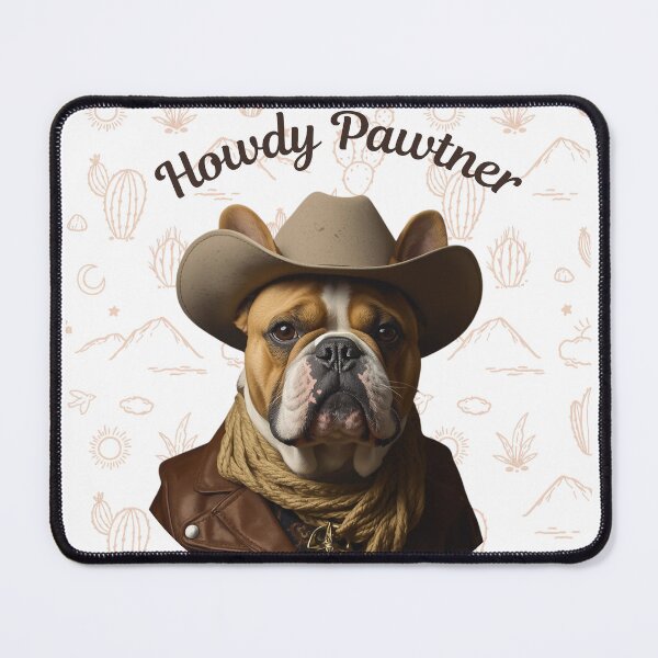 Item preview, French Bulldog Dressed as a Cowboy "Howdy Pawtner" designed and sold by Soulstar Designs.