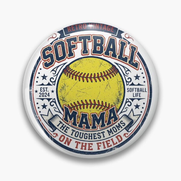 Artikelvorschau, Retro Softball Mama – Vintage Softball Mom Design entworfen und verkauft von PlumArtDesign.
