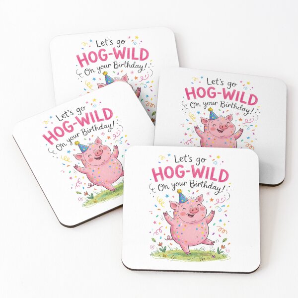 Item preview, Hog Wild Pun Happy Birthday Cute 3D Cartoon Pig Gift designed and sold by LunaPixelStudio.
