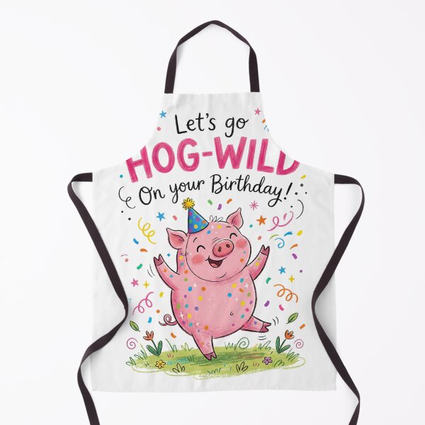 Item preview, Hog Wild Pun Happy Birthday Cute 3D Cartoon Pig Gift designed and sold by LunaPixelStudio.