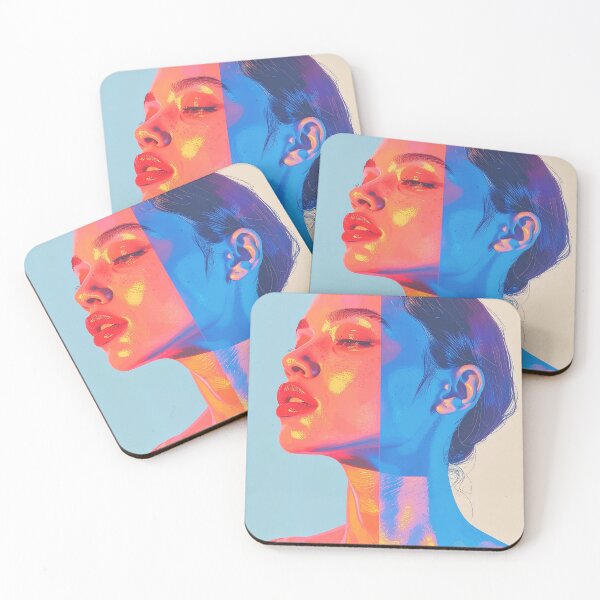 Item preview, Bold Neon woman Portrait with Vibrant Colors designed and sold by BetweenForms.