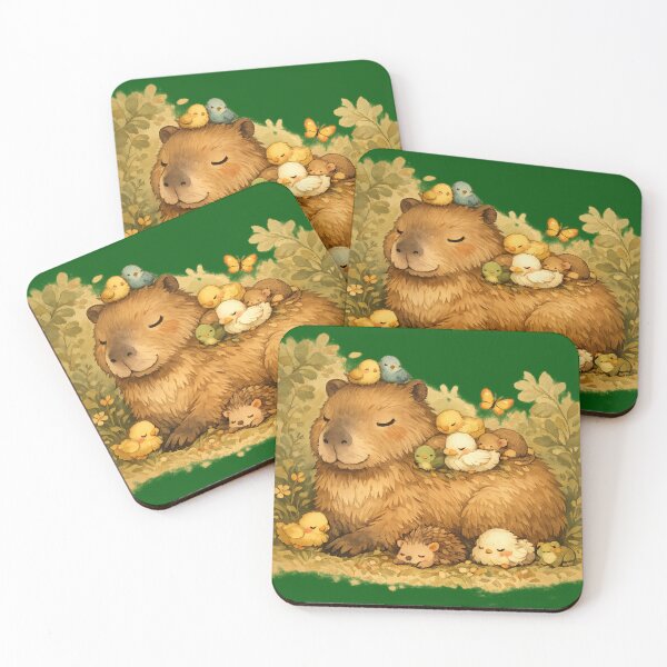 Item preview, Capybara Friends Wholesome Animal Group – Cute Storybook Illustration | Heartwarming Nature Gift designed and sold by irfanshikh.