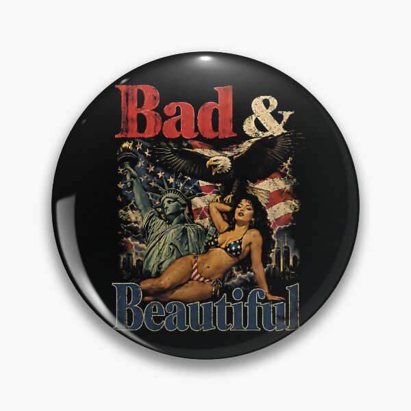 Item preview, Bad Beautiful American Eagle Statue Liberty Pin Up Woman Patriotic Retro designed and sold by graphixpolash.