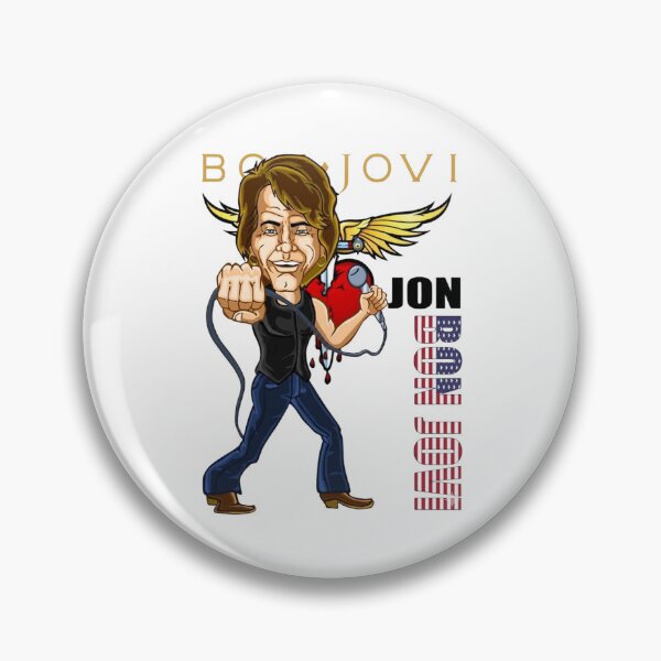 Item preview, Jon Bon Jovi Retro Rock Caricature Heart and Dagger Art designed and sold by shopmamabite.