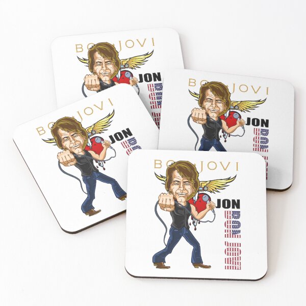 Item preview, Jon Bon Jovi Retro Rock Caricature Heart and Dagger Art designed and sold by shopmamabite.