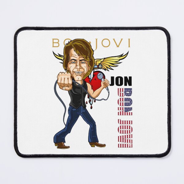 Item preview, Jon Bon Jovi Retro Rock Caricature Heart and Dagger Art designed and sold by shopmamabite.