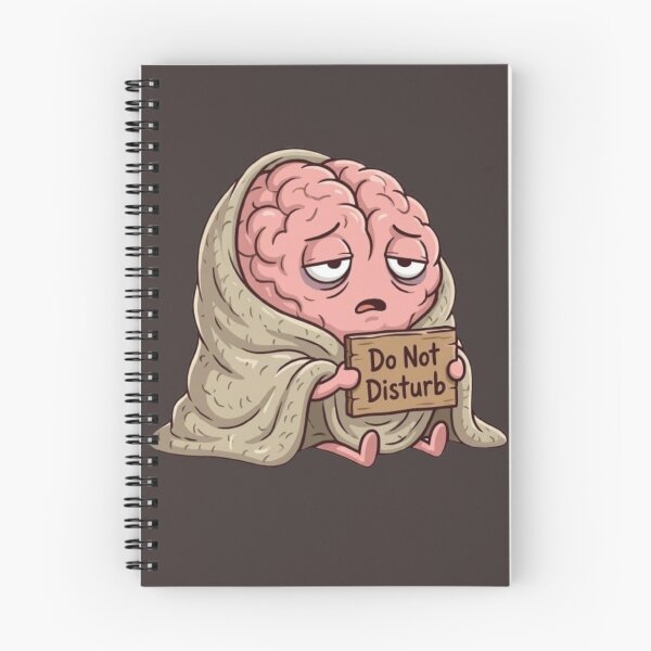 Item preview, Tired Brain “Do Not Disturb” – Cute Mental Health Cartoon designed and sold by ChaosNest.
