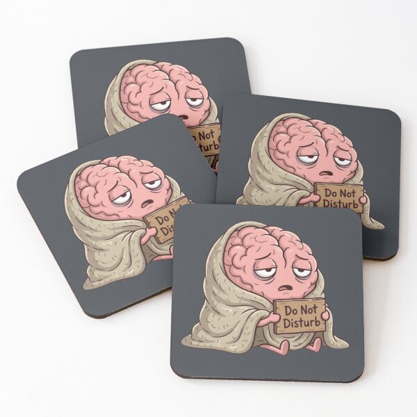 Item preview, Tired Brain “Do Not Disturb” – Cute Mental Health Cartoon designed and sold by ChaosNest.