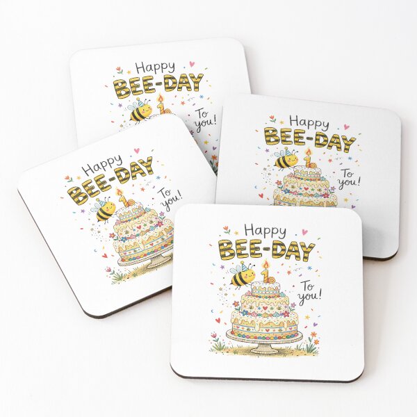 Item preview, Happy Bee Day Pun Cute 3D Cartoon 1st Birthday Cake Gift designed and sold by LunaPixelStudio.