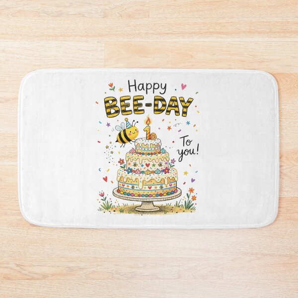 Item preview, Happy Bee Day Pun Cute 3D Cartoon 1st Birthday Cake Gift designed and sold by LunaPixelStudio.