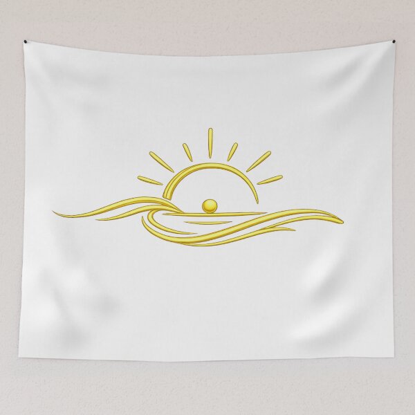 Item preview, Golden Sunrise Waves Logo | Elegant Ocean Sun Minimalist Line Art Design designed and sold by thesmilngnature.