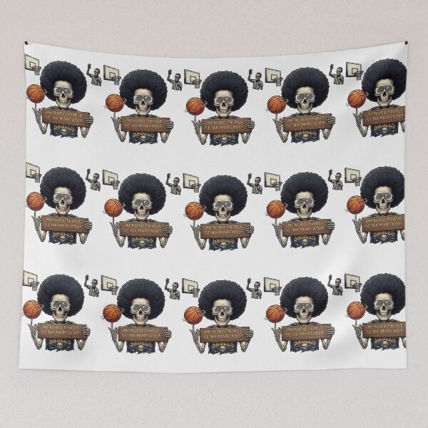 Item preview, Basketball Skeleton Afro Menudo Triple Graphic Art designed and sold by shopmamabite.