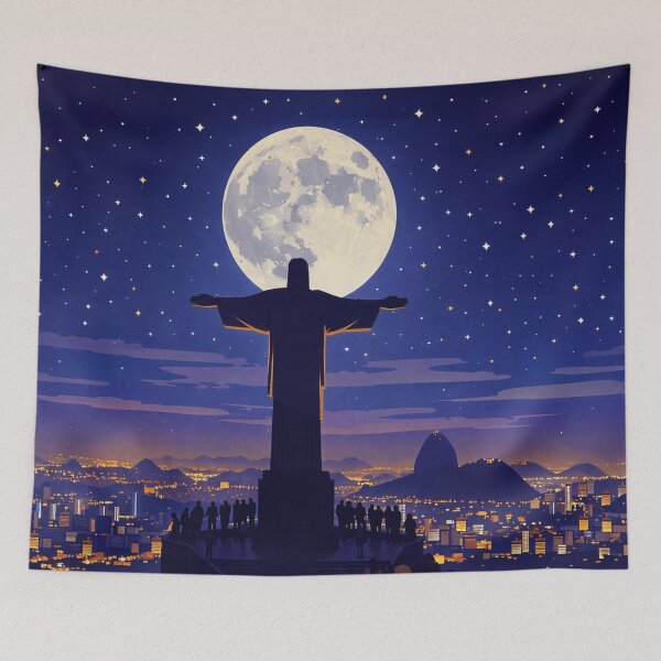 Item preview, Christ The Redeemer Moonlit Rio designed and sold by Creative_Canvas.