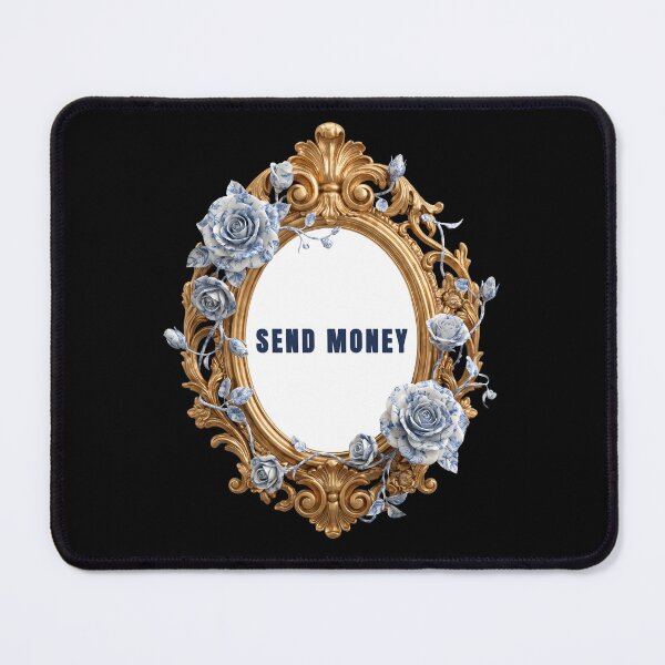 Item preview, Baroque Gold Frame Send Money Blue Roses designed and sold by JOCSTOCK.
