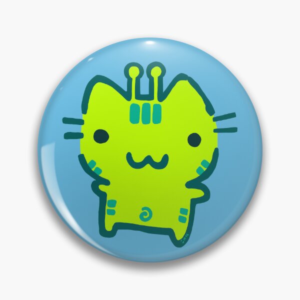 Item preview, Cute Green Alien Cat Doodle designed and sold by PickledjoArt.