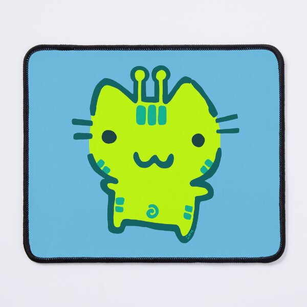 Item preview, Cute Green Alien Cat Doodle designed and sold by PickledjoArt.