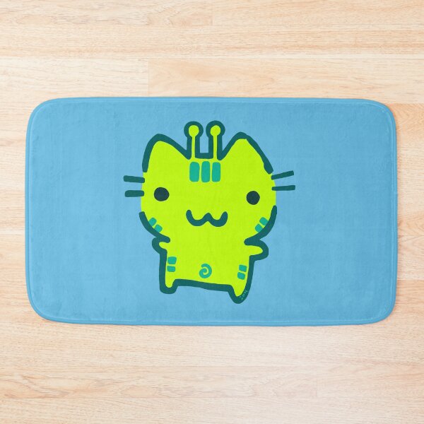 Item preview, Cute Green Alien Cat Doodle designed and sold by PickledjoArt.