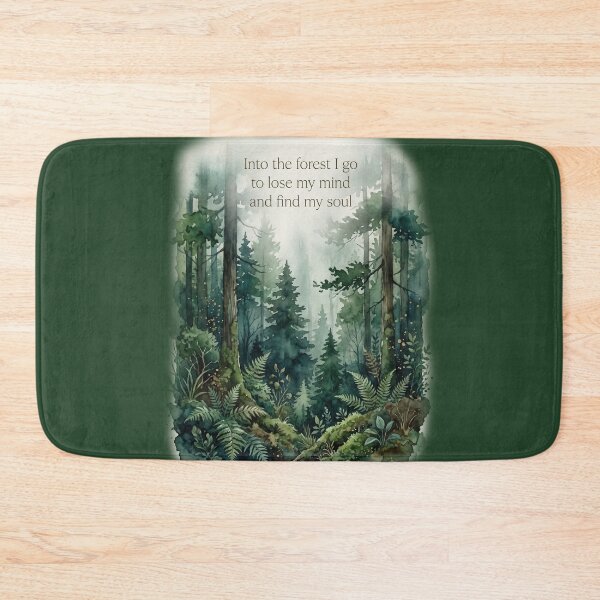 Item preview, Misty forest watercolor quote print botanical nature wall art designed and sold by icemanphotos.