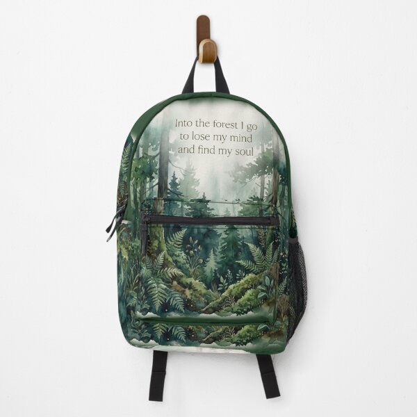 Item preview, Misty forest watercolor quote print botanical nature wall art designed and sold by icemanphotos.