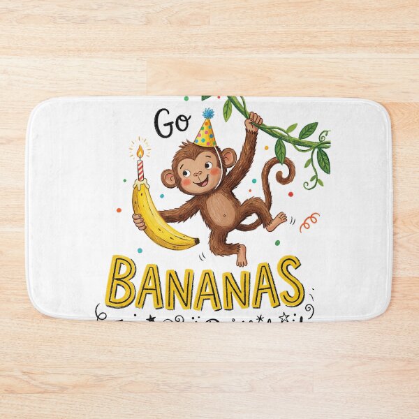 Item preview, Go Bananas Pun Happy Birthday Cute 3D Cartoon Monkey Gift designed and sold by LunaPixelStudio.