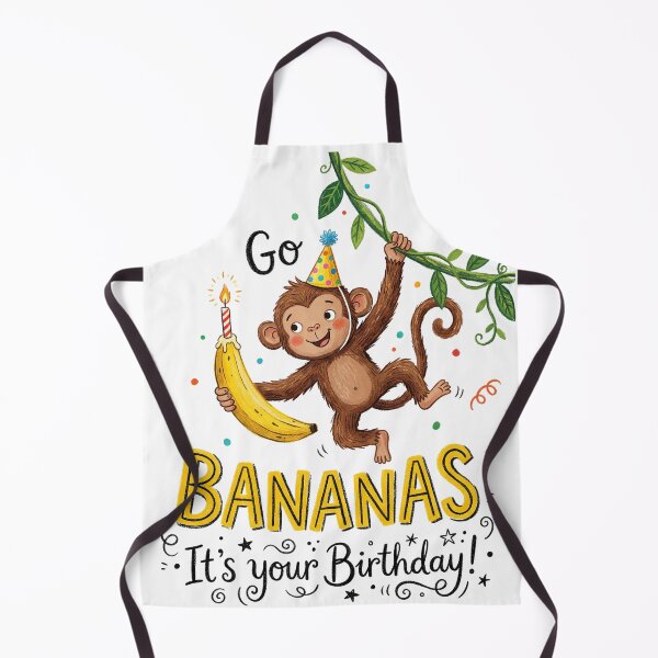 Item preview, Go Bananas Pun Happy Birthday Cute 3D Cartoon Monkey Gift designed and sold by LunaPixelStudio.