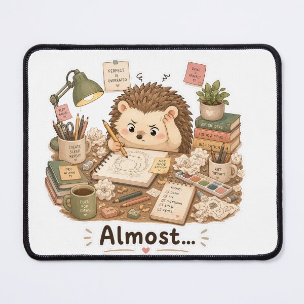 Item preview, Hedgehog Artist Perfectionist Burnout Mood designed and sold by Sadia  Jannat.