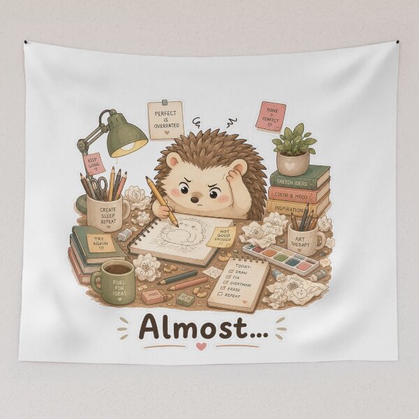 Item preview, Hedgehog Artist Perfectionist Burnout Mood designed and sold by Sadia  Jannat.