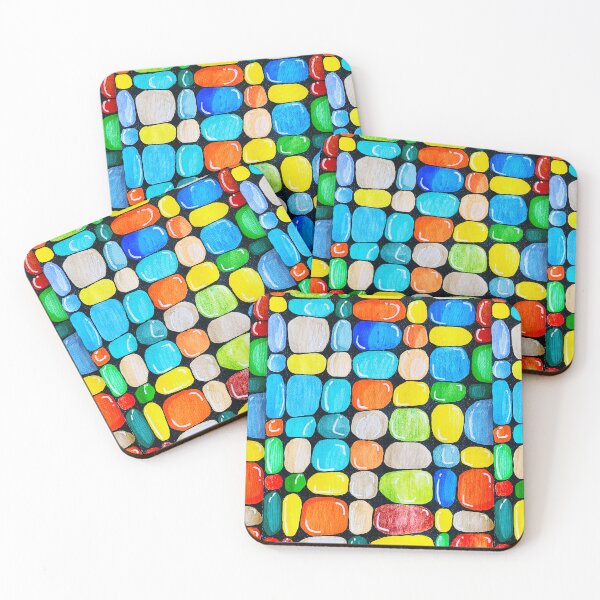 Item preview, Pebble abstract colourful design designed and sold by Stitched Stories.