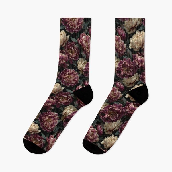 Item preview, Dark Moody Peonies Burgundy & Cream Botanical Pattern designed and sold by Prismatect.