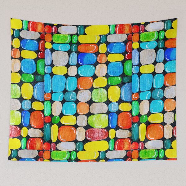 Item preview, Pebble abstract colourful design designed and sold by Stitched Stories.