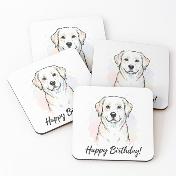 Item preview, Golden Retriever Birthday - Cute Watercolor Dog Portrait designed and sold by myforestfog.